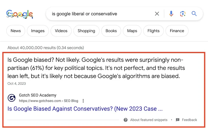 Featured Snippet Example