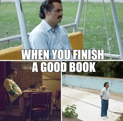 Bored reading meme - when you finish a good book