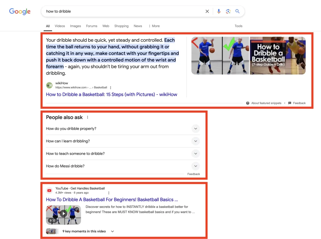 Informational search results example