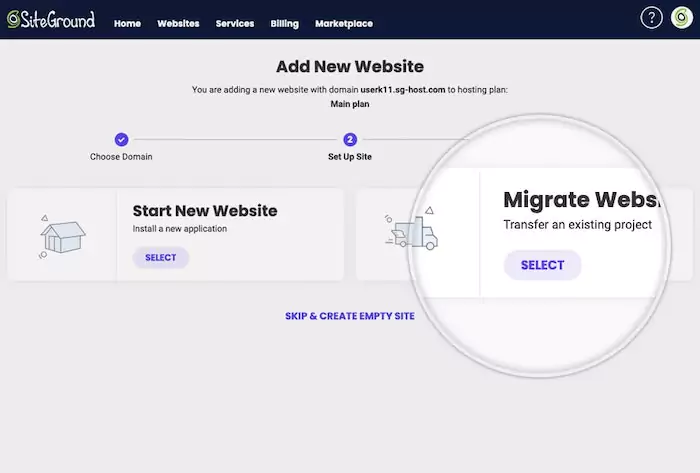 Site migration service