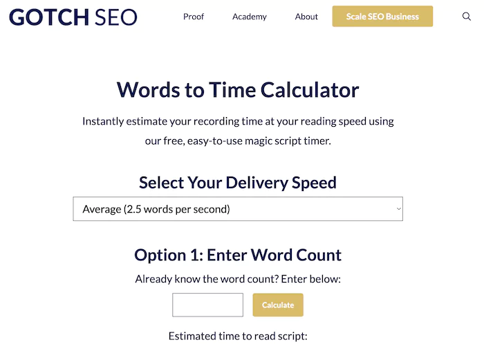 Script timer tool