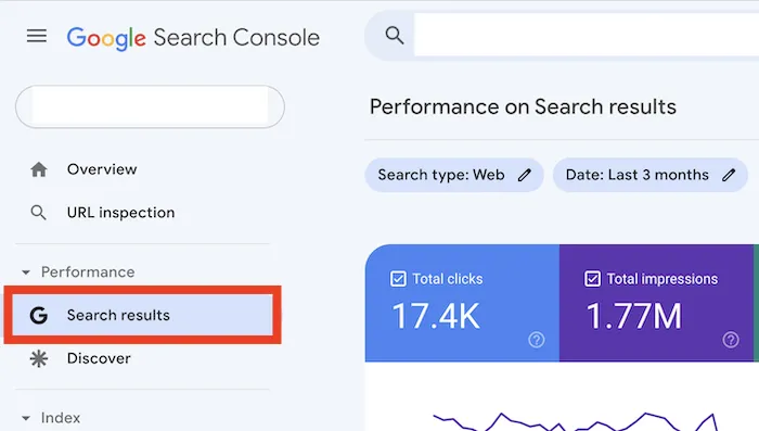 Google Search Console search results performance