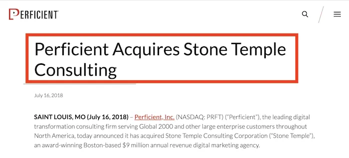 Stone Temple Consulting acquired by Perficient