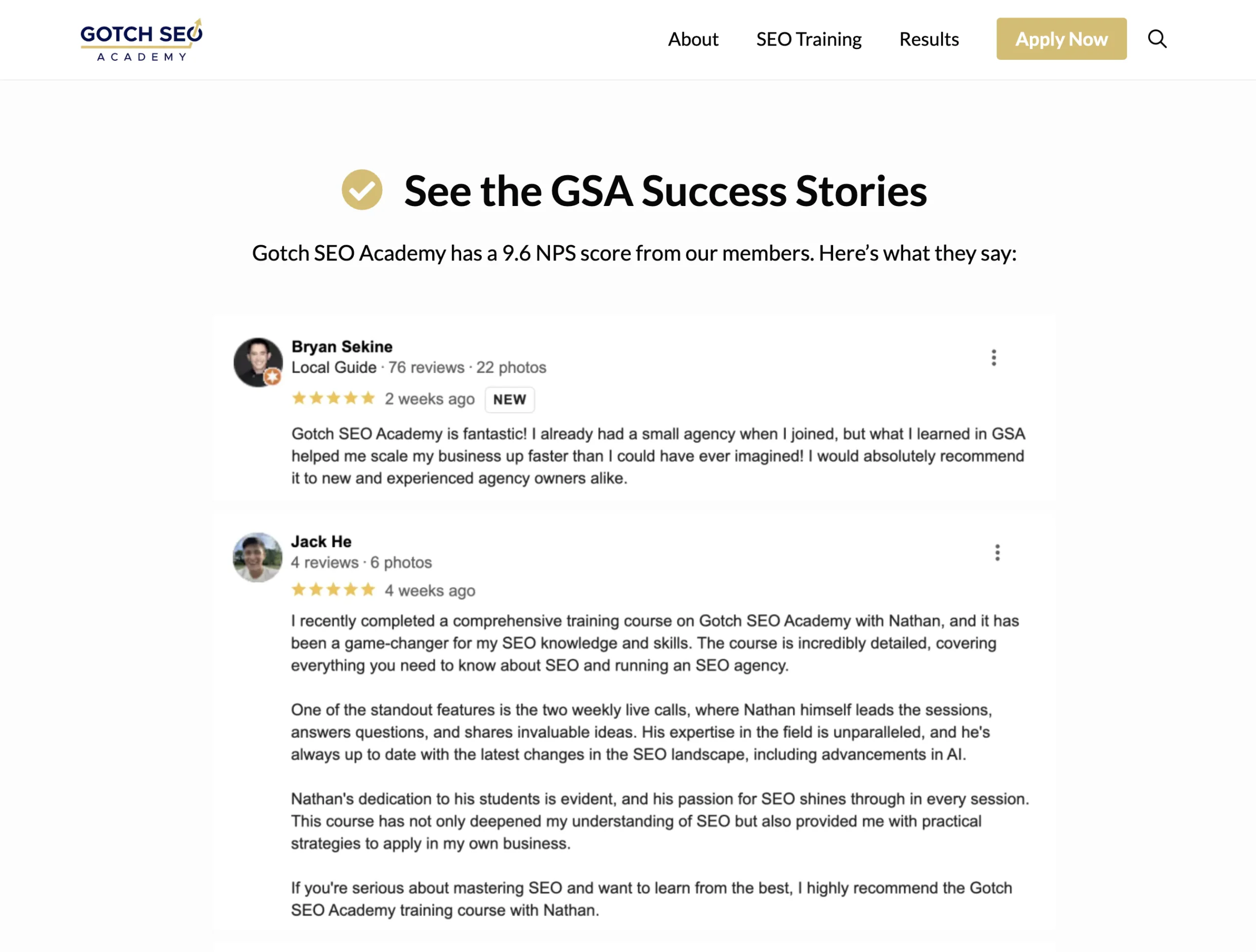 Gotch SEO Academy Student Success Stories